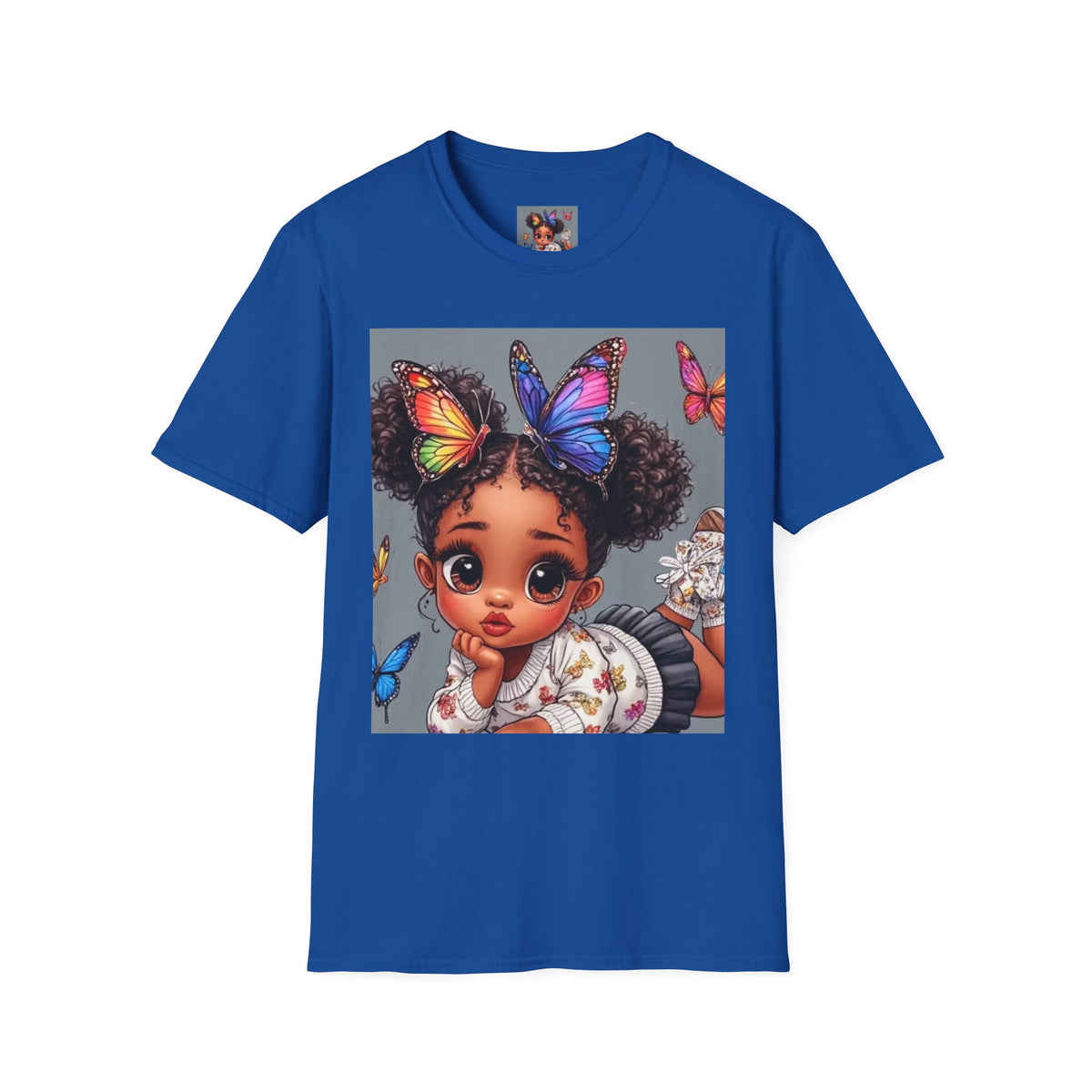 Butterfly Crown T‑Shirt — Cute Little Girl Illustration Tee