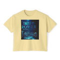 Christian Boxy Tee — "There Is Power in the Name of Jesus" Inspirational Women's Shirt