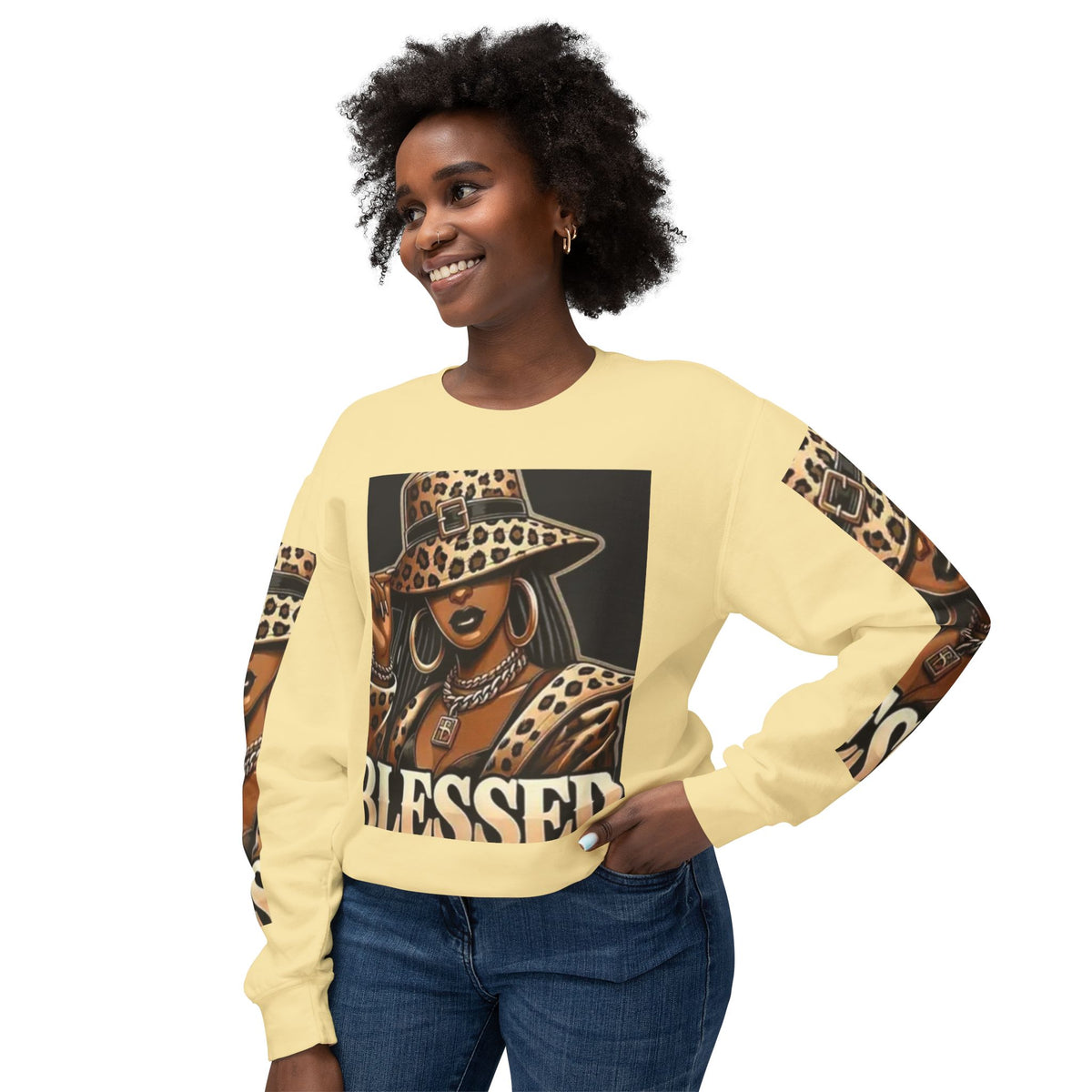 Blessed Leopard Femme Crewneck Sweatshirt