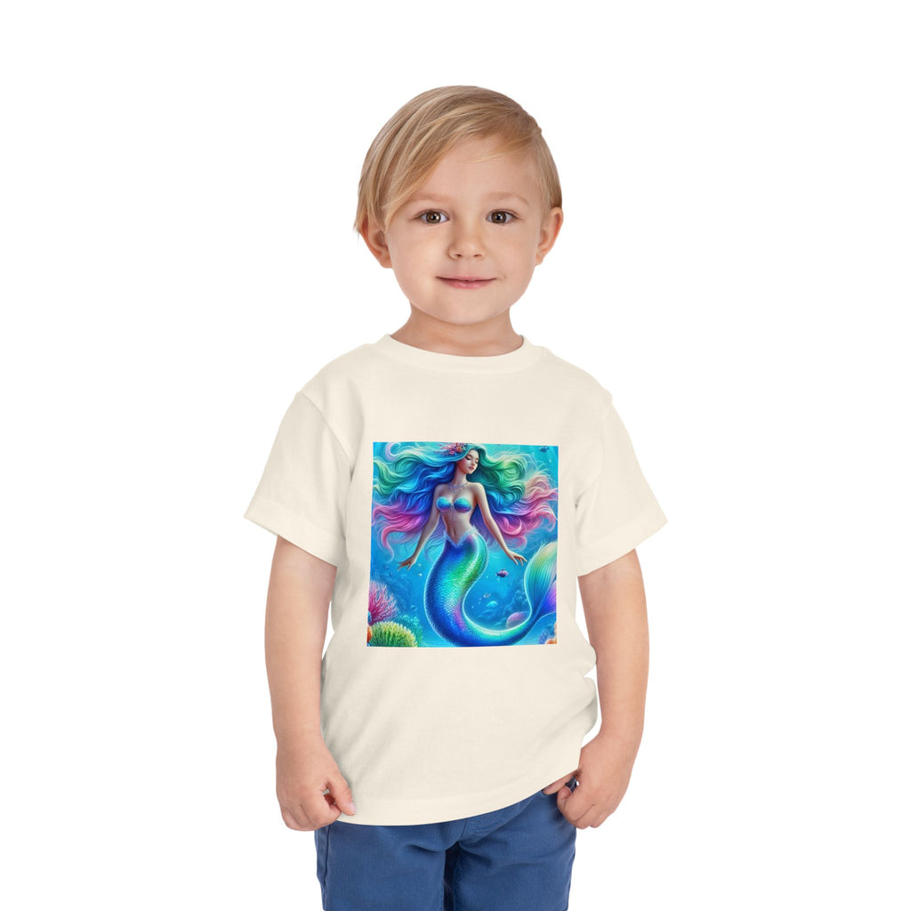 Toddler Mermaid Tee — Colorful Rainbow Sea Princess Short Sleeve Shirt