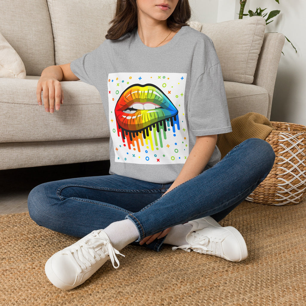 Rainbow Drip Lips T-Shirt — Pride LGBTQ+ Colorful Lip Graphic Tee