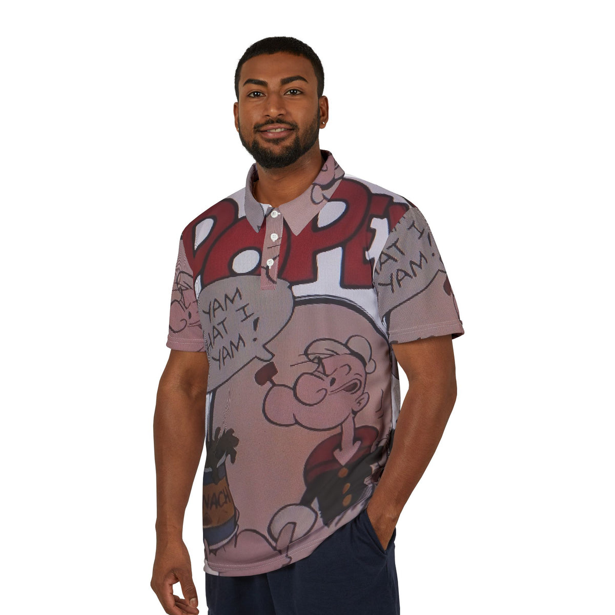 Popeye "I Yam What I Yam" All-Over-Print Polo