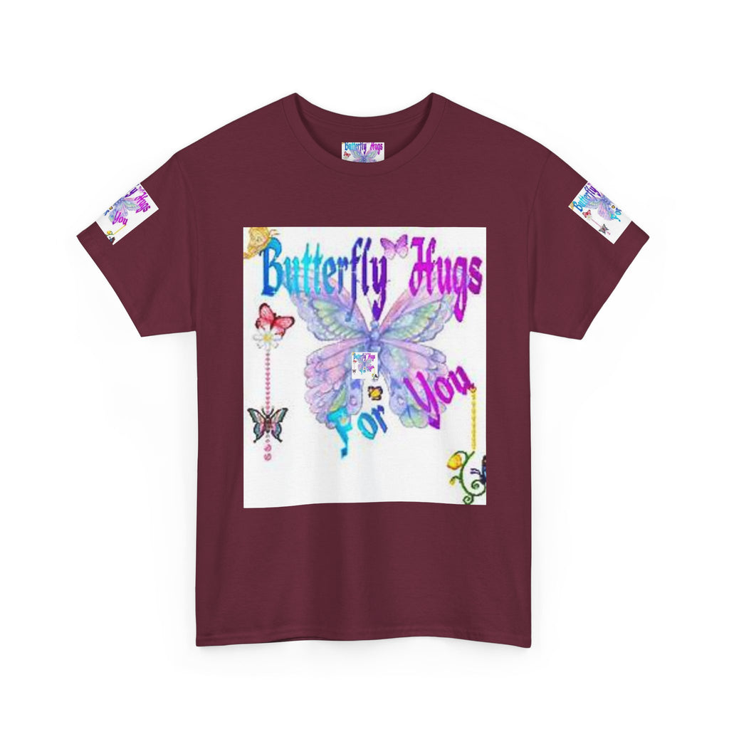 Butterfly Hugs Tee — Pastel Butterfly Graphic Shirt with "Butterfly Hugs For You"