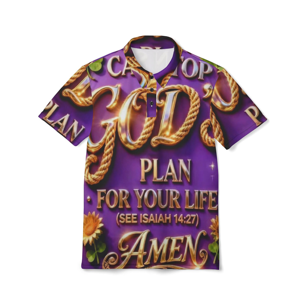 Religious Polo Shirt — "God's Plan for Your Life (See Isaiah 14:27)"