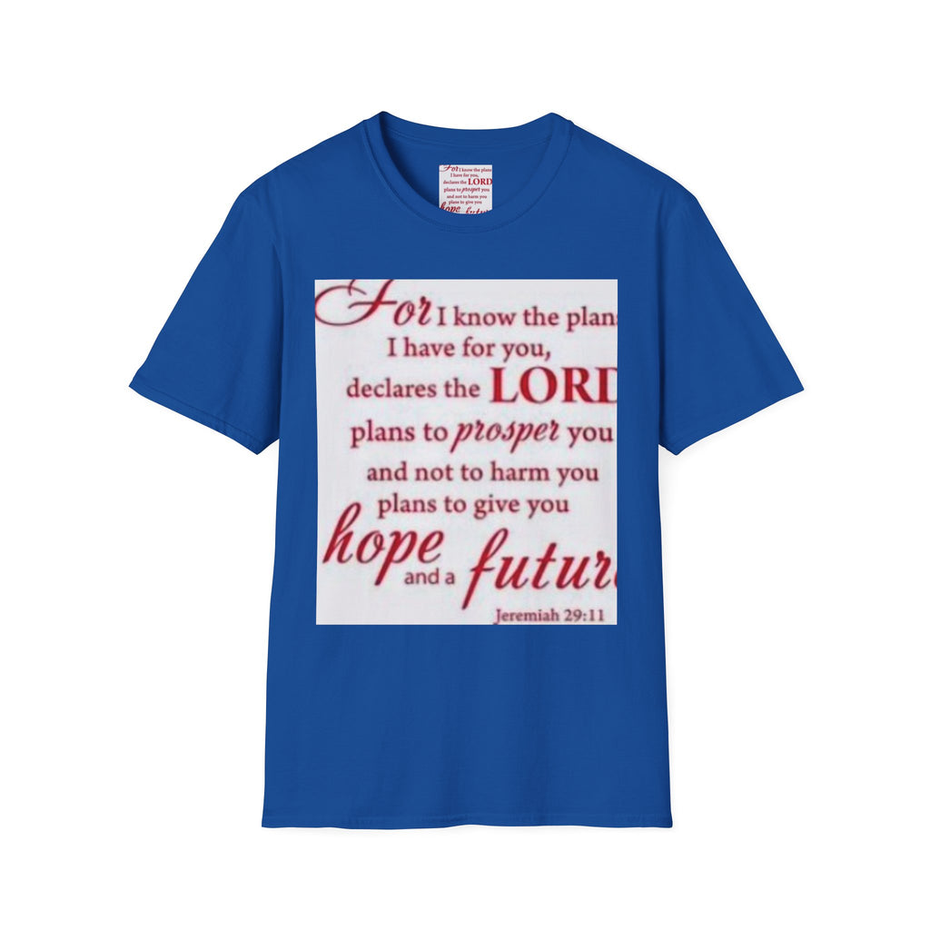 Christian Scripture T‑Shirt — "For I Know the Plans" Jeremiah 29:11 Inspirational Tee