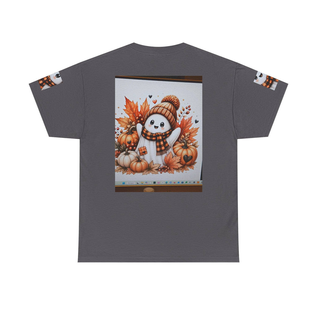 Autumn Snowman Tee — Cute Fall Pumpkin & Leaves Graphic Shirt