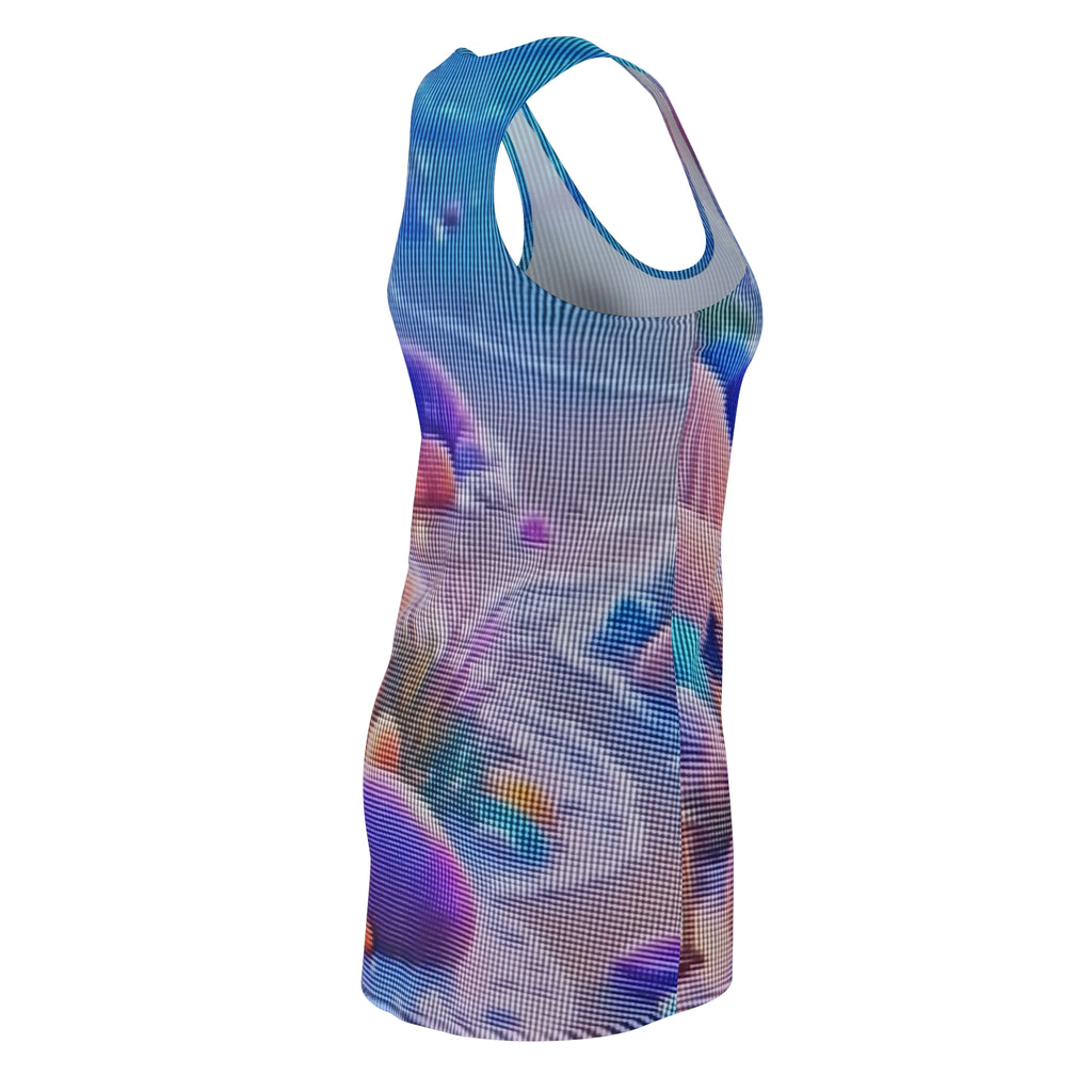 Pastel Beach Shell Racerback Dress — Seashells & Pebbles All-Over Print