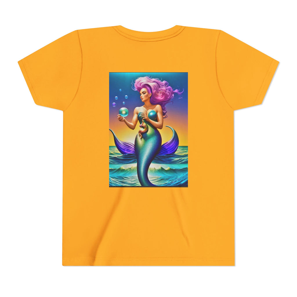 Youth Mermaid Tee — Colorful Fantasy Mermaid Graphic Shirt for Kids