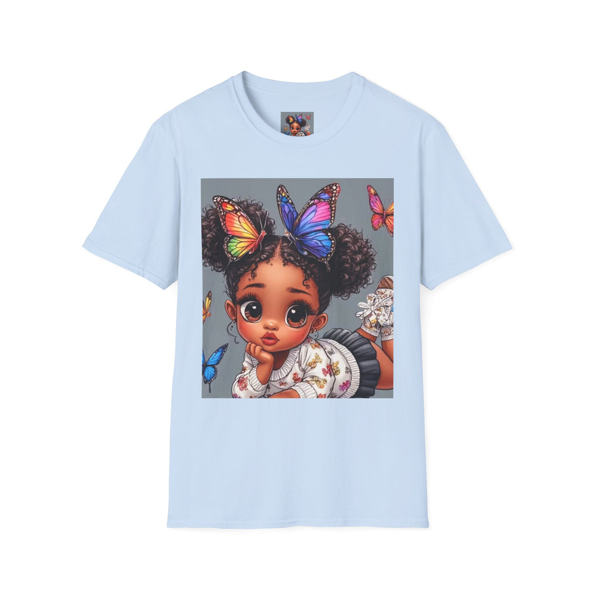 Butterfly Crown T‑Shirt — Cute Little Girl Illustration Tee