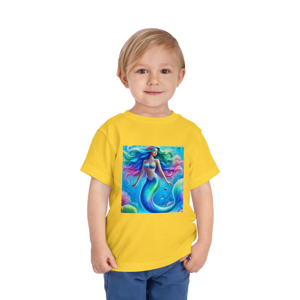 Toddler Mermaid Tee — Colorful Rainbow Sea Princess Short Sleeve Shirt