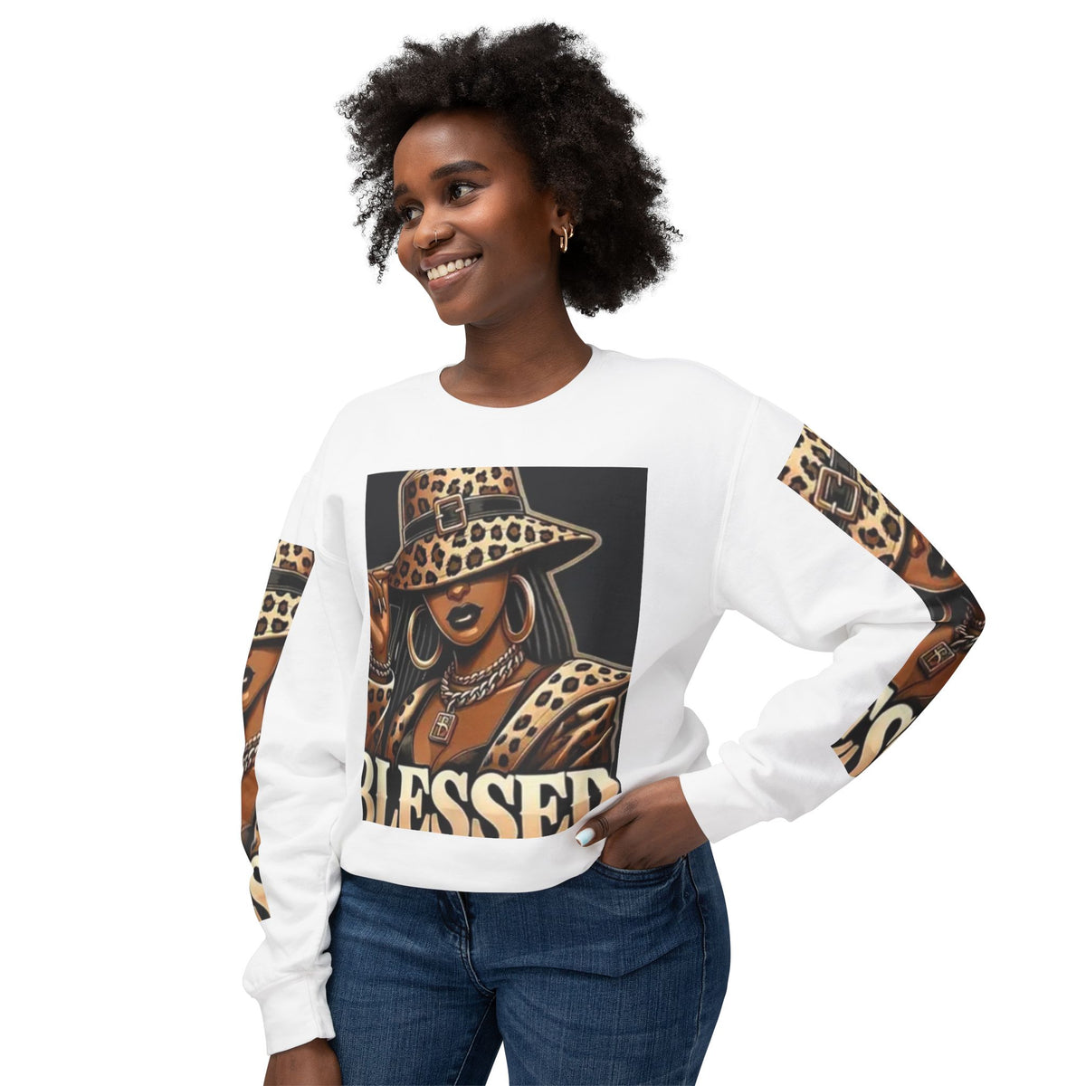 Blessed Leopard Femme Crewneck Sweatshirt