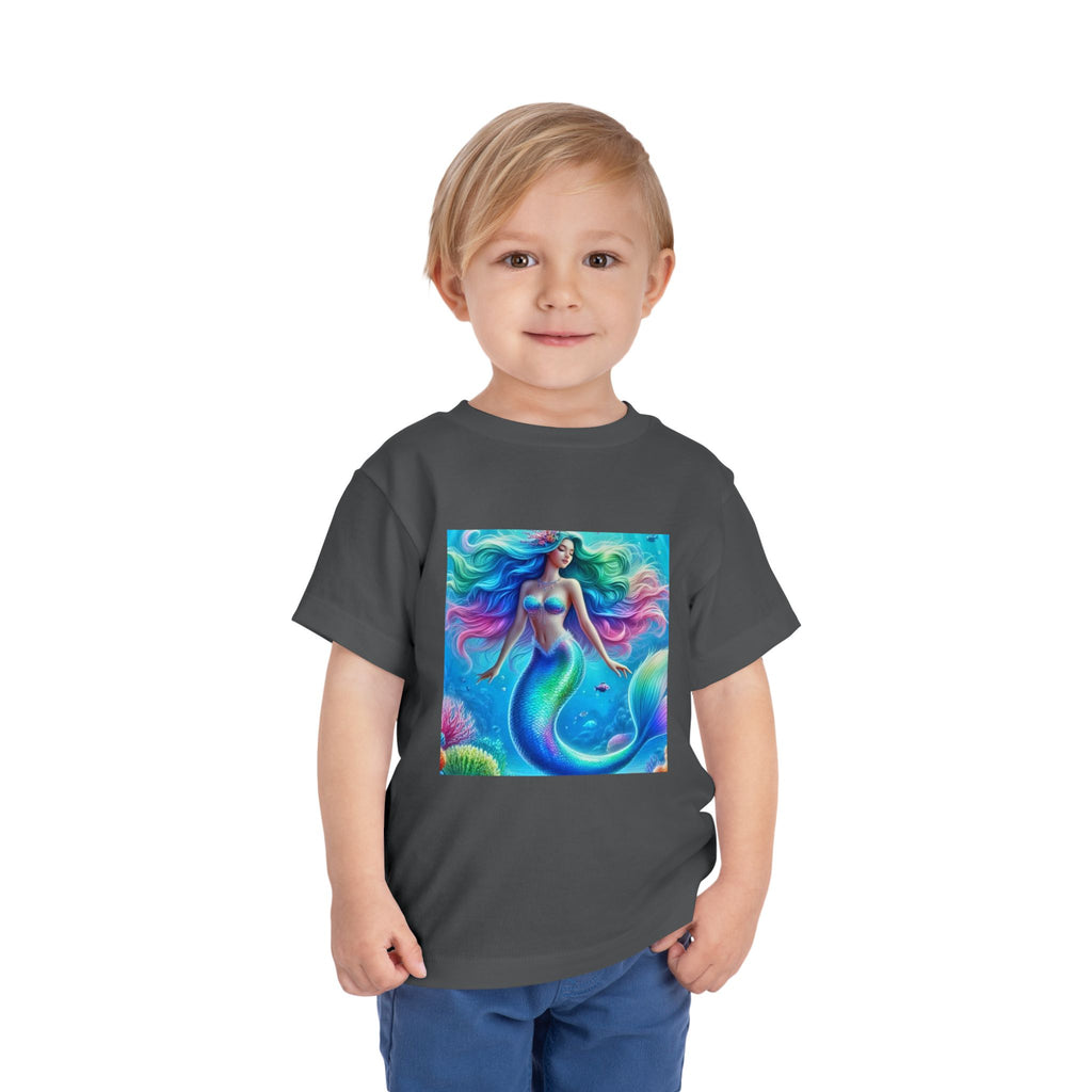 Toddler Mermaid Tee — Colorful Rainbow Sea Princess Short Sleeve Shirt