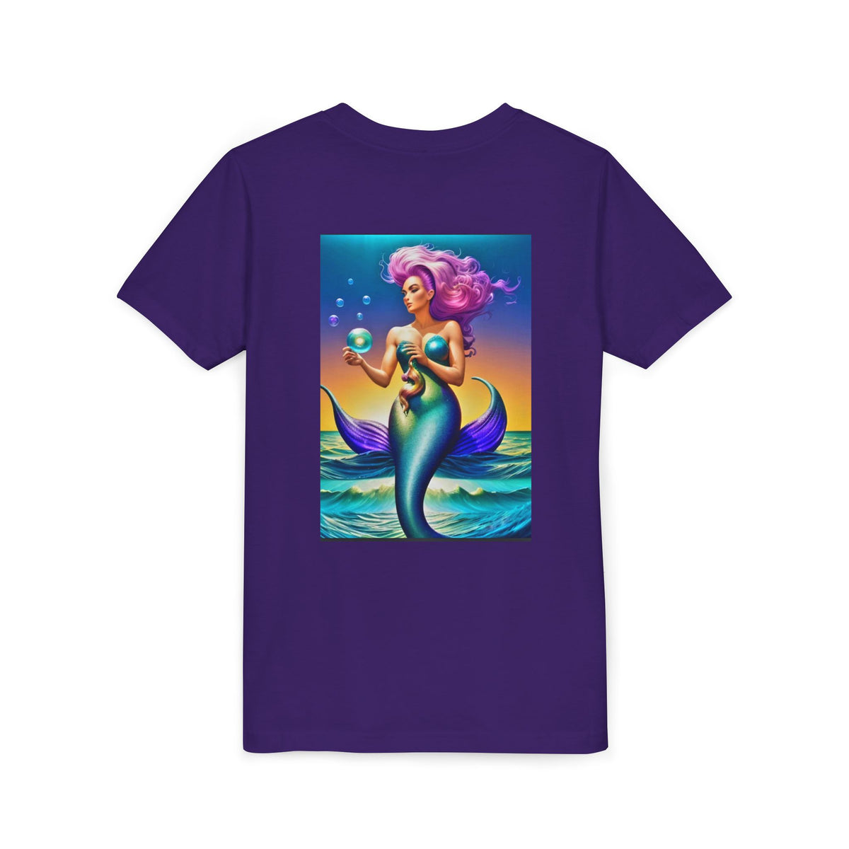 Youth Mermaid Tee — Colorful Fantasy Mermaid Graphic Shirt for Kids
