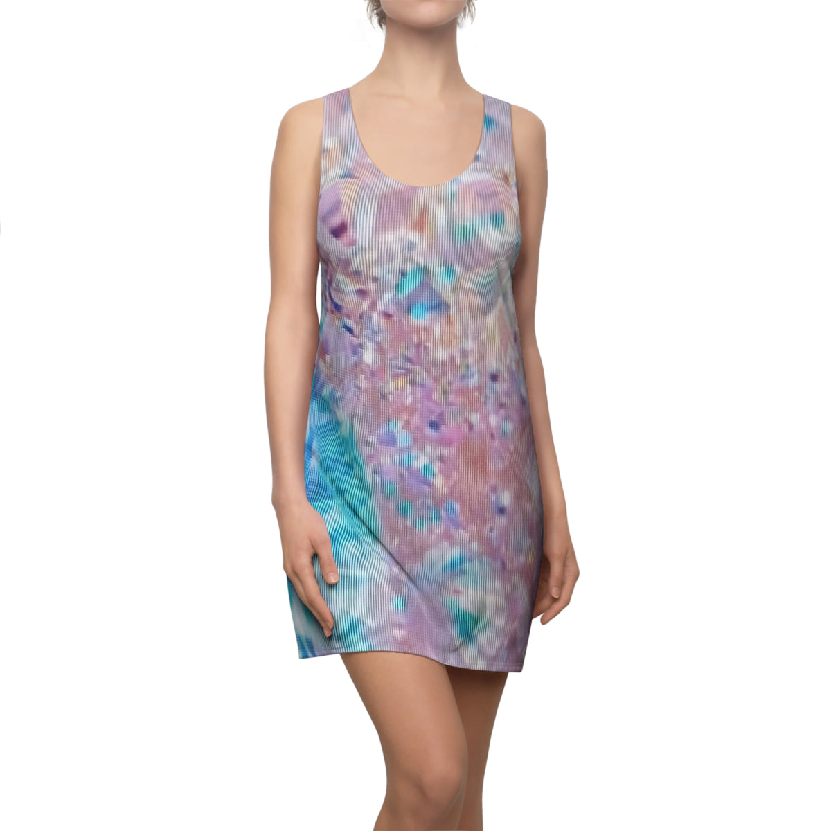 Racerback Dress — Pastel Tie-Dye Crystal Print
