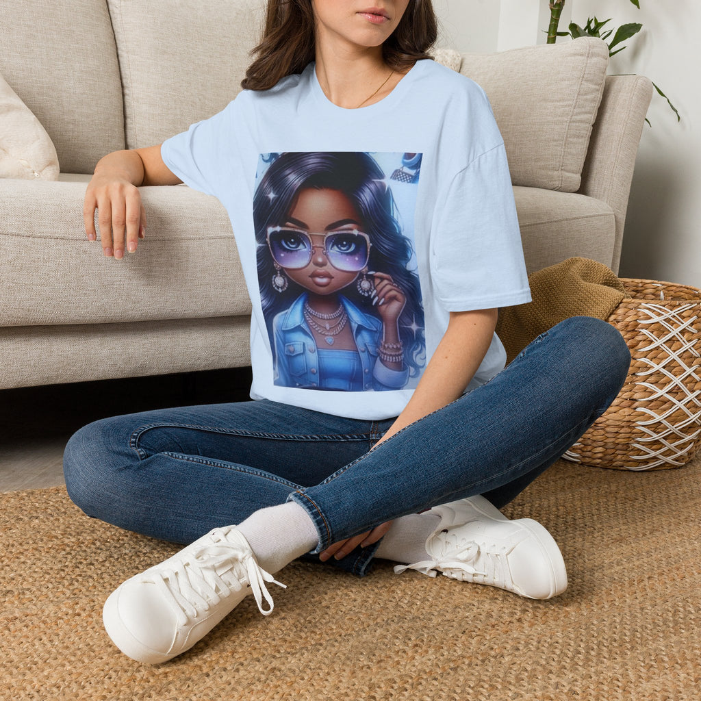 Afro Chic Graphic Tee — Girl with Sunglasses Illustration