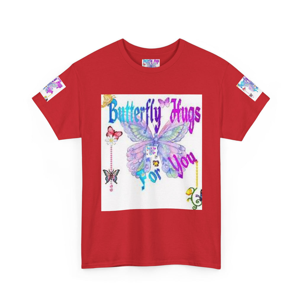 Butterfly Hugs Tee — Pastel Butterfly Graphic Shirt with "Butterfly Hugs For You"