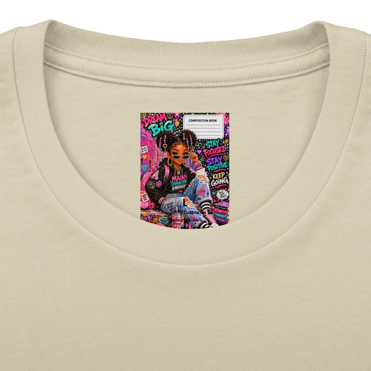 Dream Big Graphic Tee — Motivational Girl Street Art T-Shirt