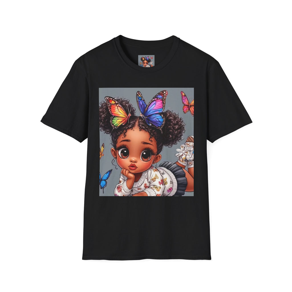 Butterfly Crown T‑Shirt — Cute Little Girl Illustration Tee