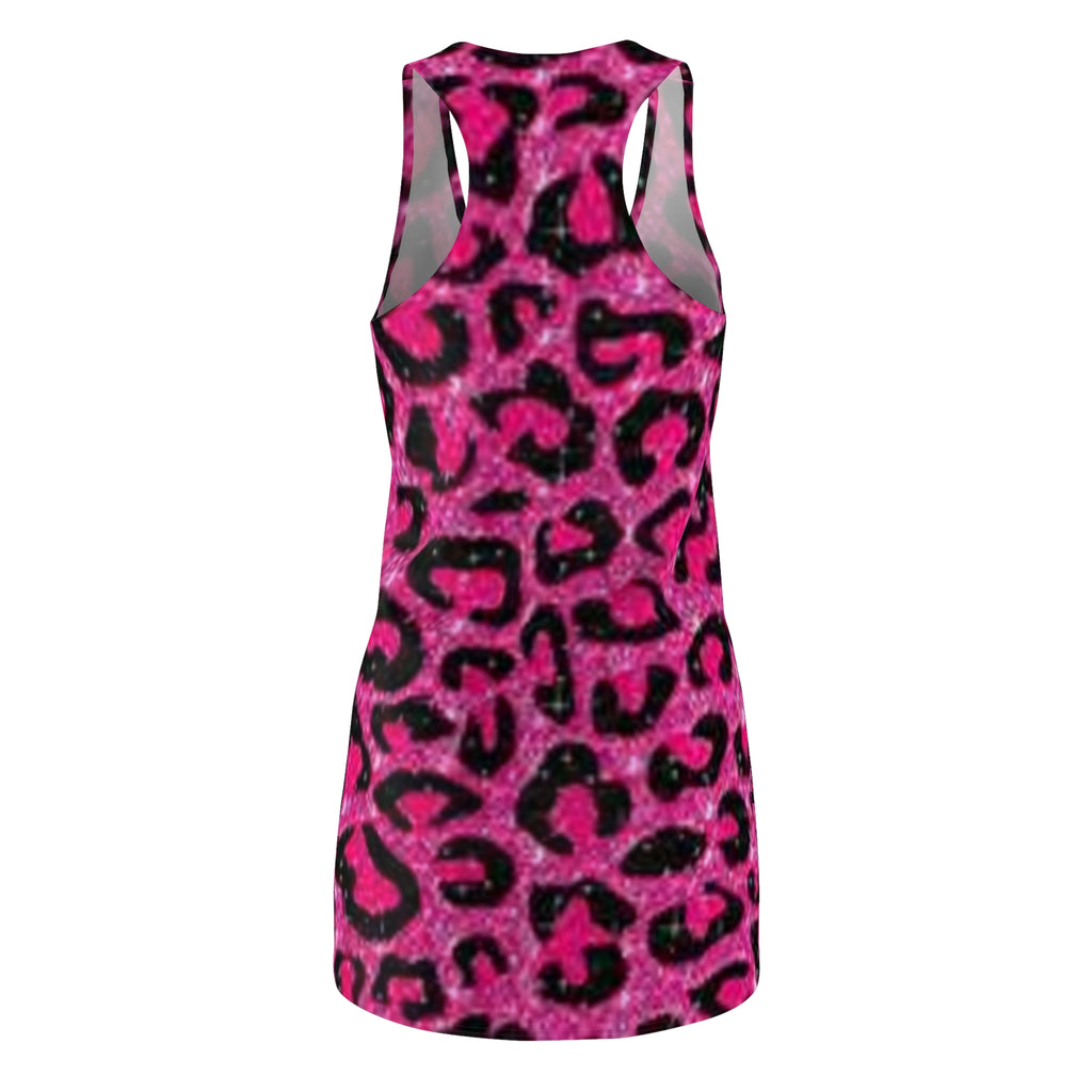 Pink Glitter Leopard Racerback Dress