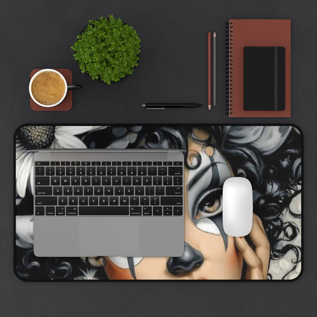 Gothic Clown Desk Mat — Moody Harlequin Mouse Pad for Gothic, Alternative Desks
