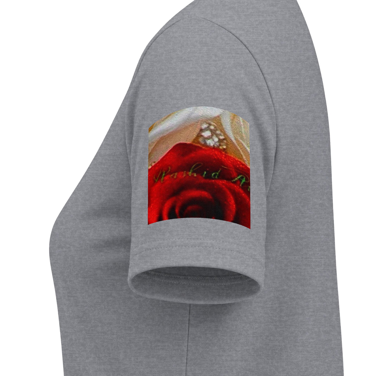 Women's V-Neck Tee — Red & White Rose Bouquet Graphic