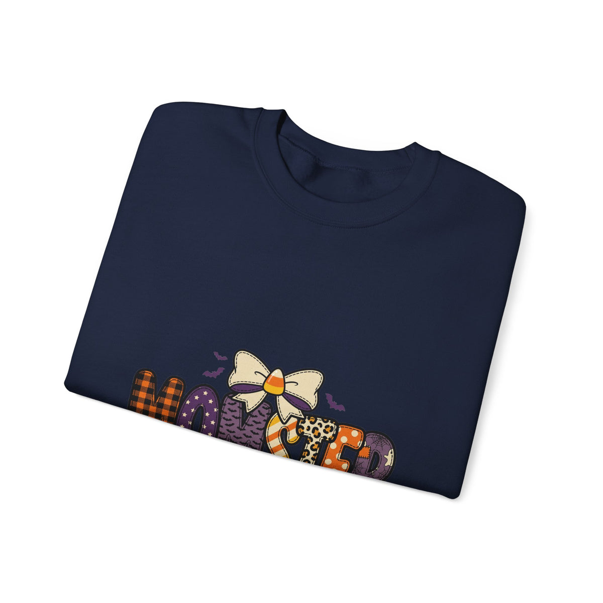 Momster Halloween Mom Sweatshirt | Cute Gothic Pumpkin Plaid Lettering