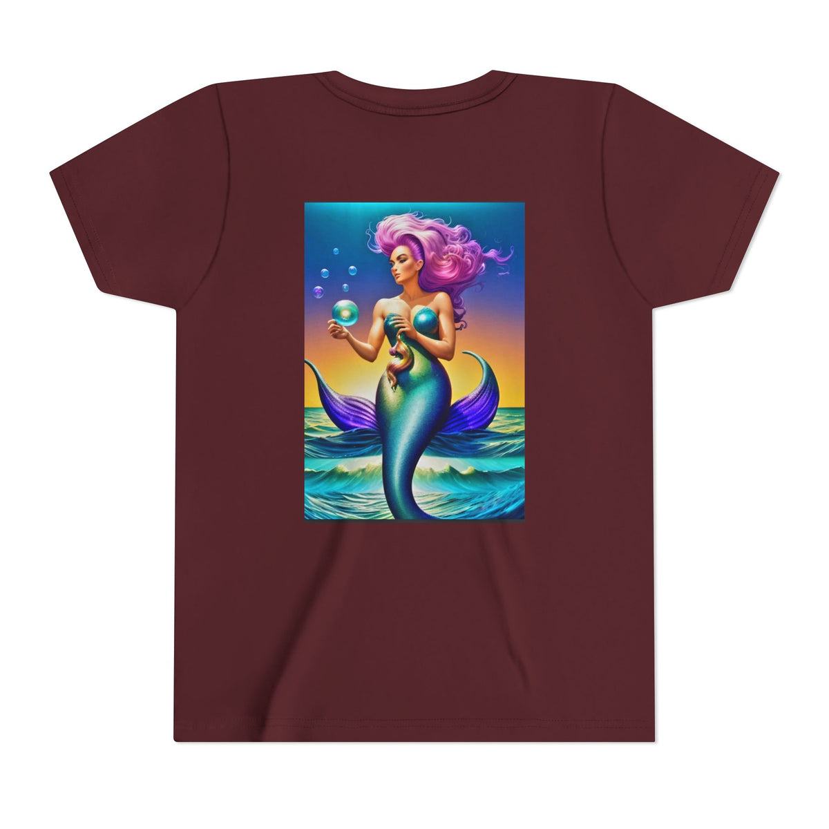 Youth Mermaid Tee — Colorful Fantasy Mermaid Graphic Shirt for Kids