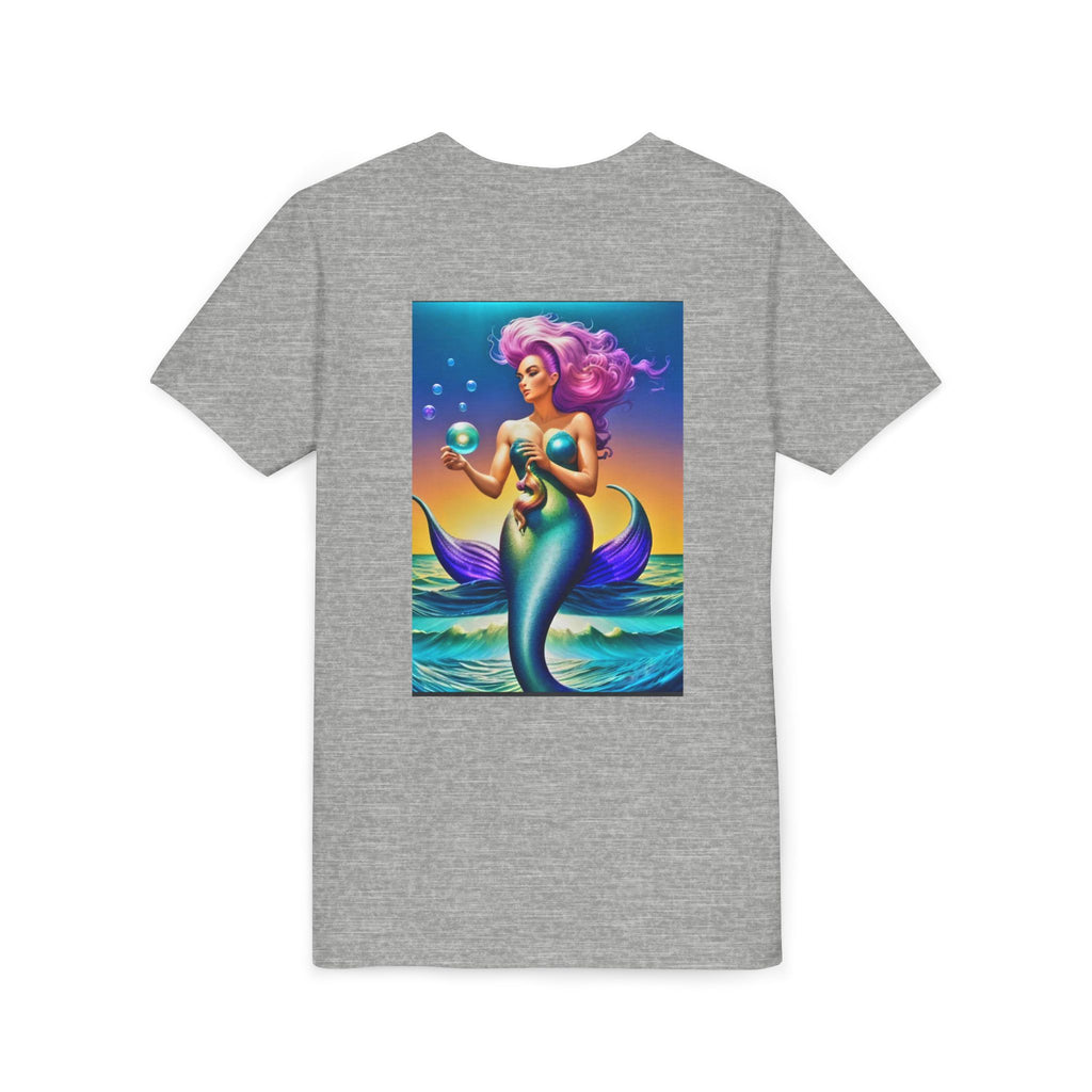 Youth Mermaid Tee — Colorful Fantasy Mermaid Graphic Shirt for Kids