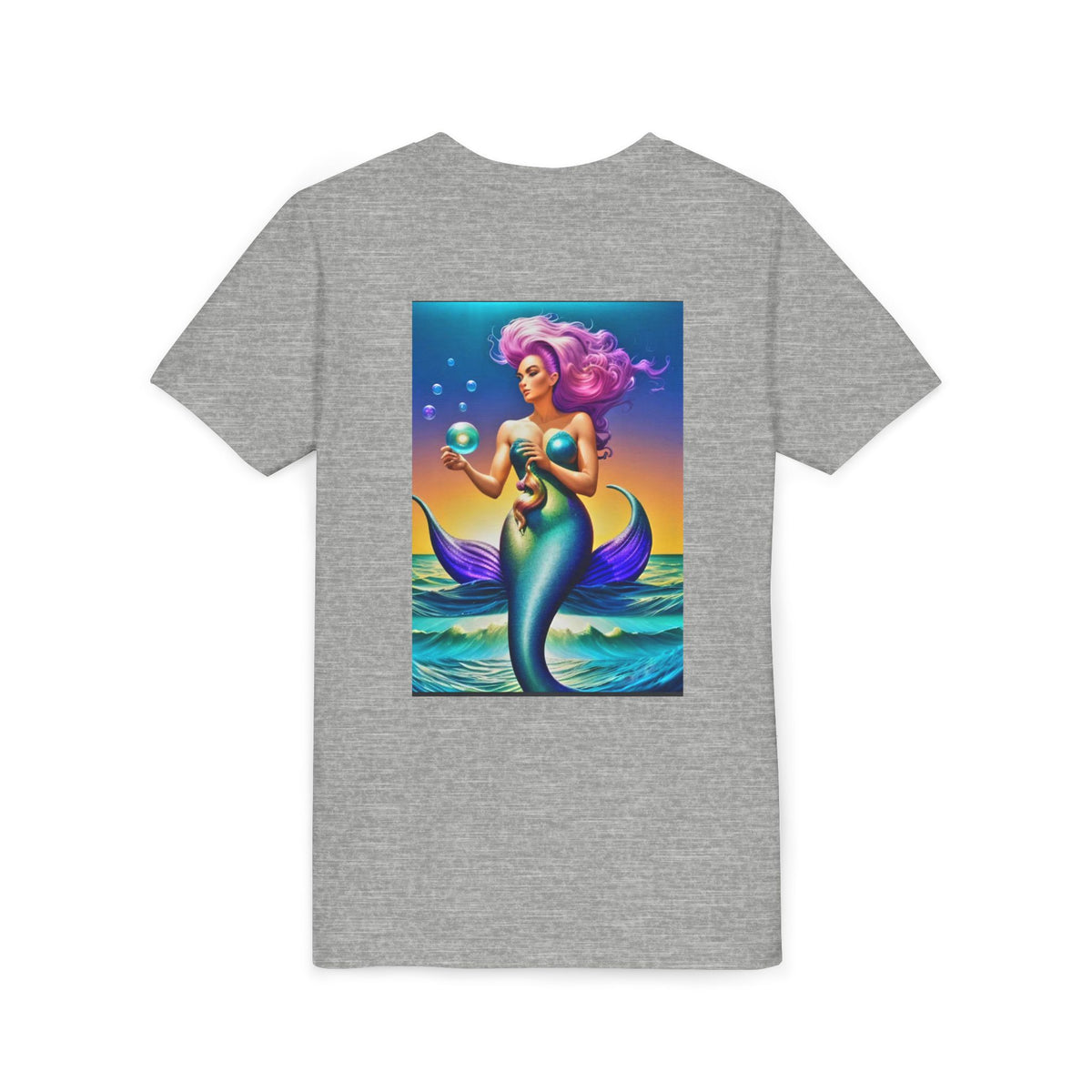 Youth Mermaid Tee — Colorful Fantasy Mermaid Graphic Shirt for Kids