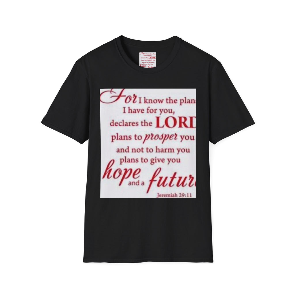 Christian Scripture T‑Shirt — "For I Know the Plans" Jeremiah 29:11 Inspirational Tee