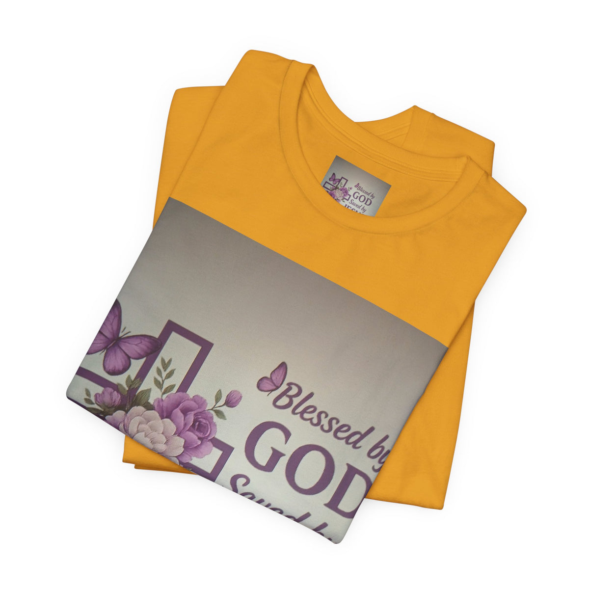 Blessed by God Christian T-Shirt — "Blessed by God, Saved by Jesus, Filled by the Spirit"