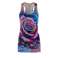 Racerback Dress — Vibrant Multicolor Rose Art Print