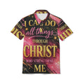 Christian Polo Shirt — "I Can Do All Things Through Christ" All-Over Print