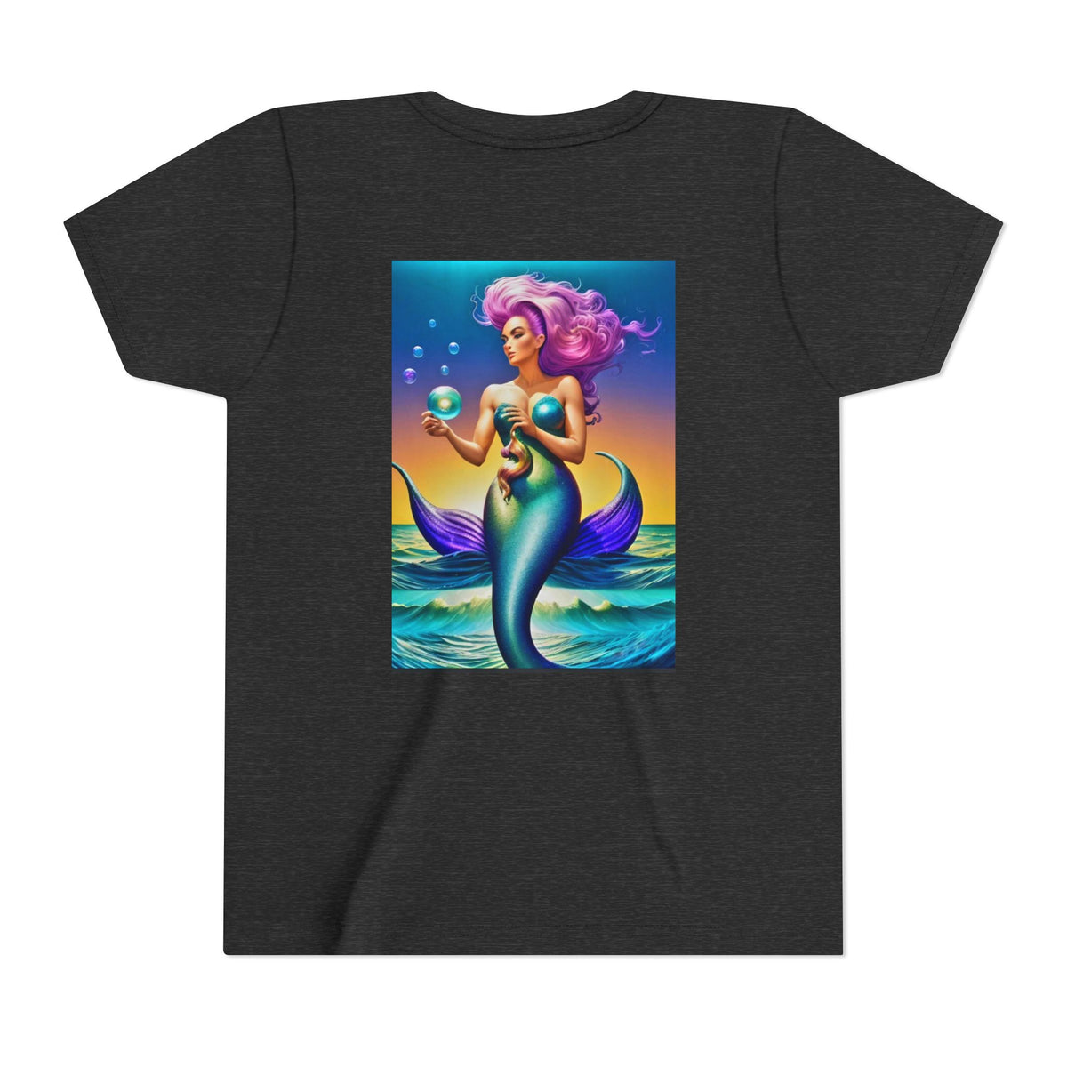 Youth Mermaid Tee — Colorful Fantasy Mermaid Graphic Shirt for Kids