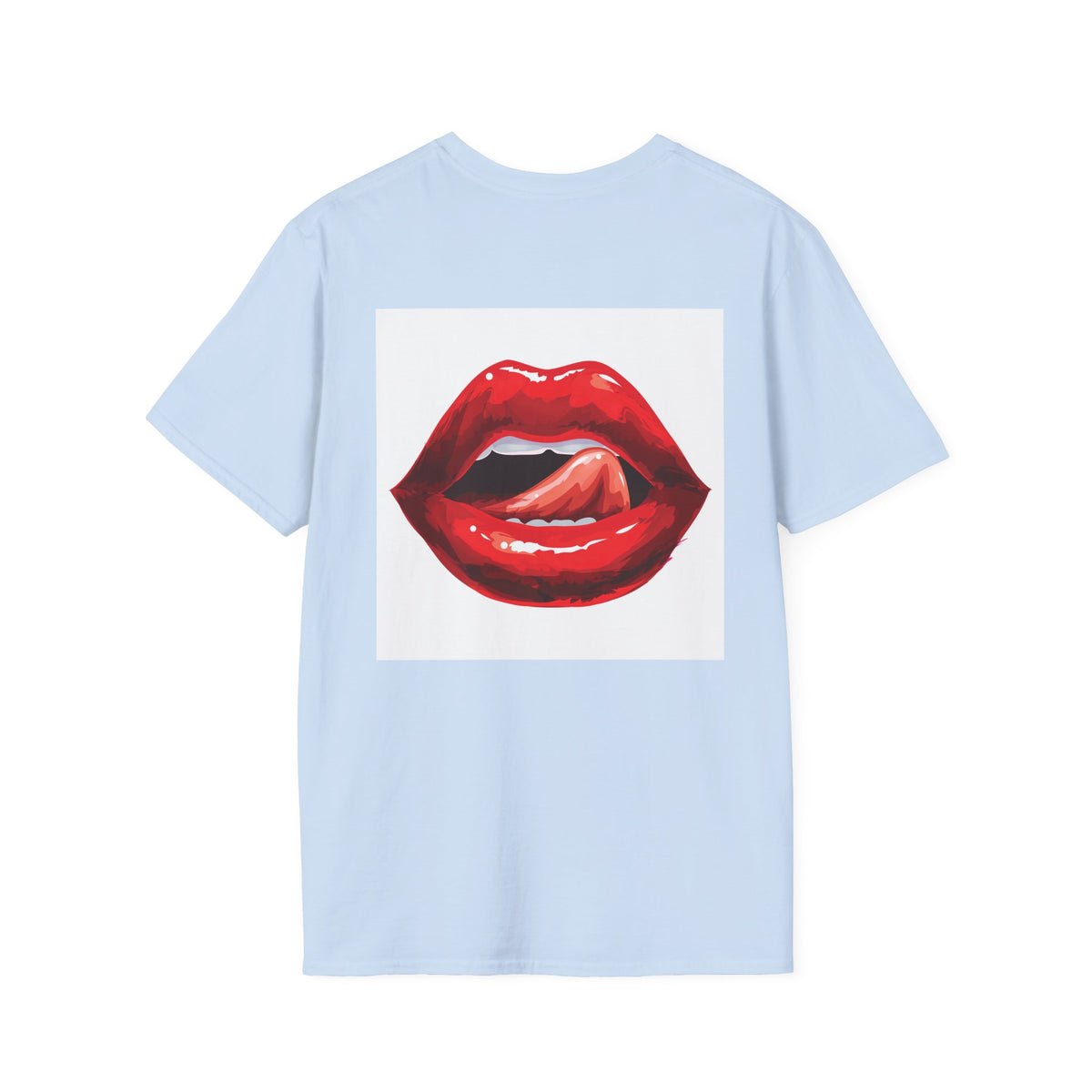 Graphic Tee — Glossy Red Lips Tongue-Out Design