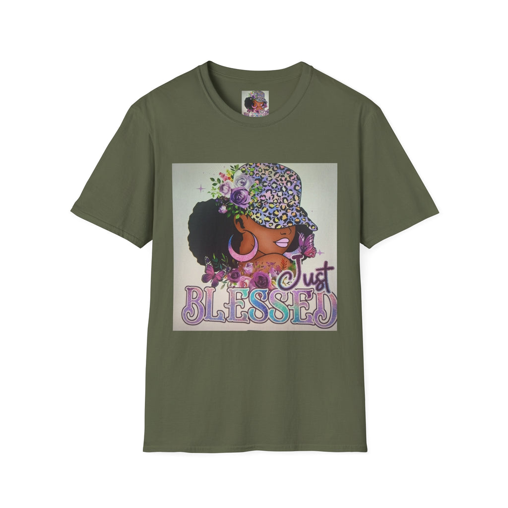 Just Blessed Afro Floral Tee