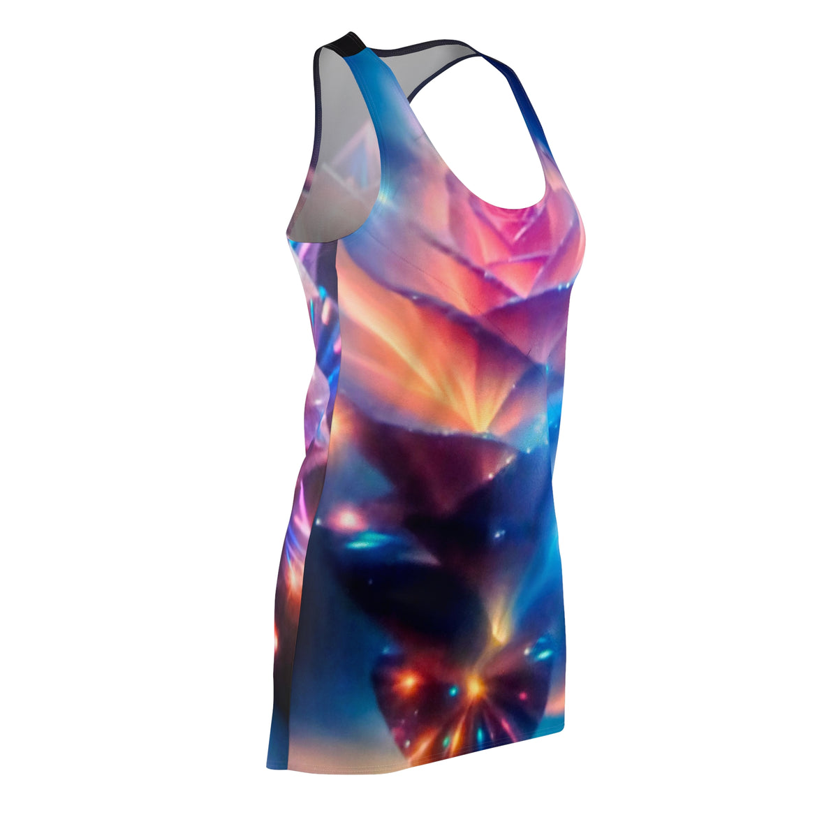 Galaxy Rose Racerback Dress — Floral Cosmic All-Over Print