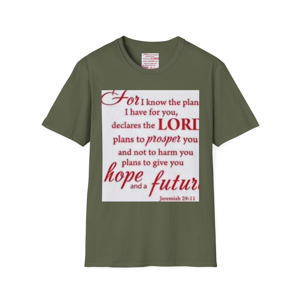 Christian Scripture T‑Shirt — "For I Know the Plans" Jeremiah 29:11 Inspirational Tee