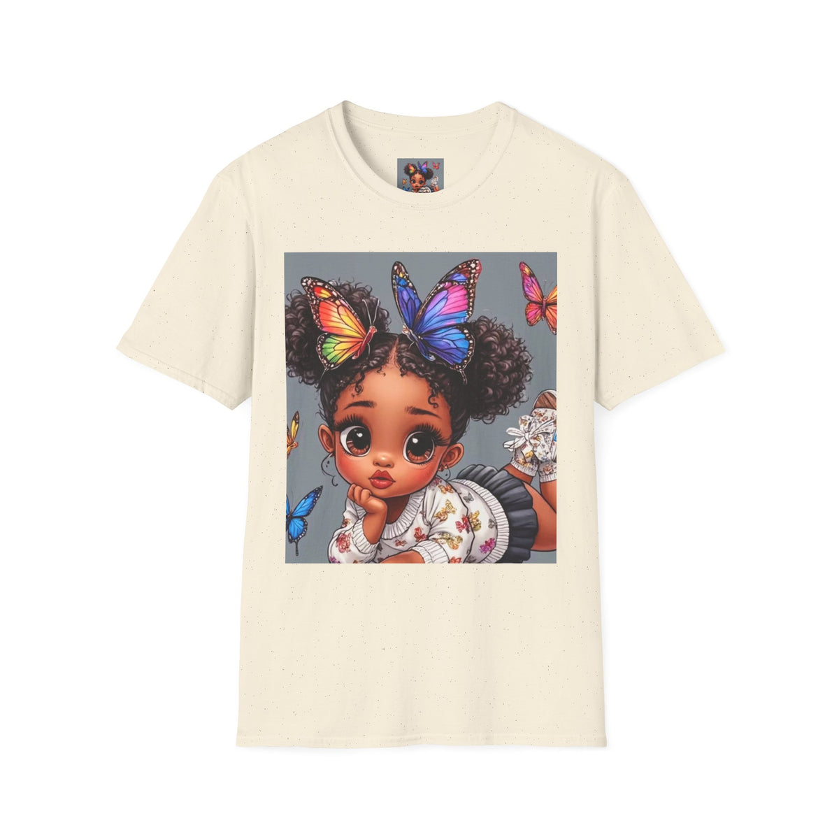 Butterfly Crown T‑Shirt — Cute Little Girl Illustration Tee
