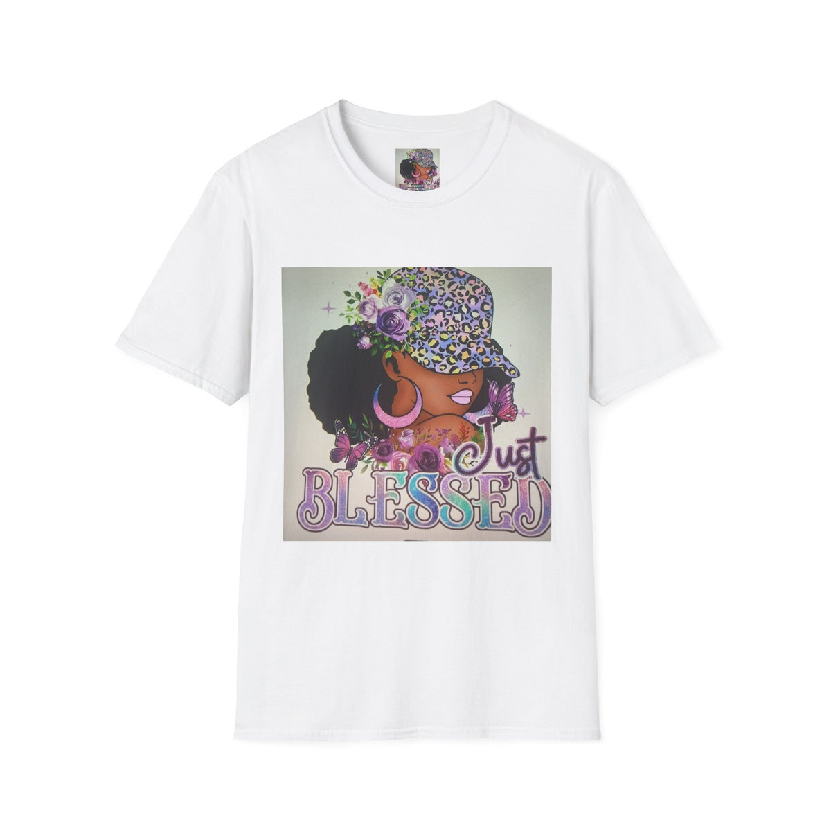 Just Blessed Afro Floral Tee