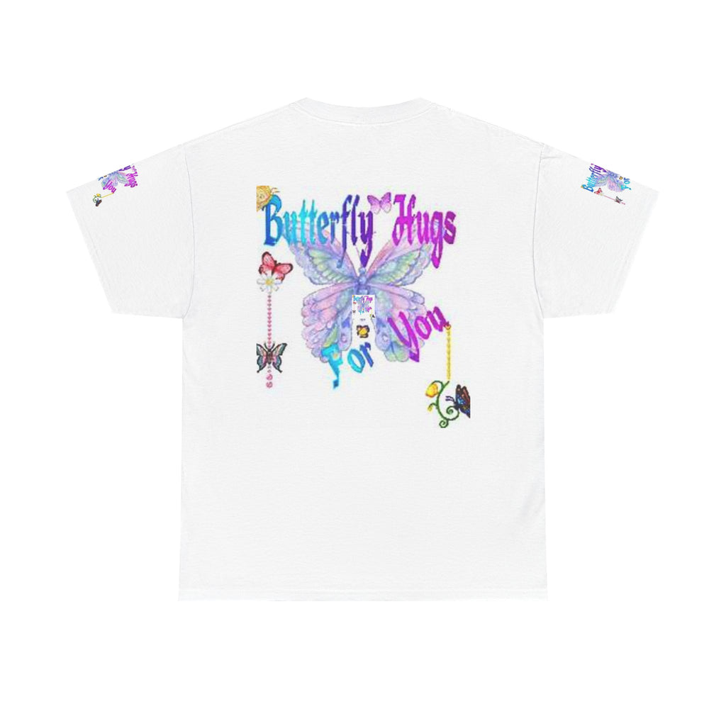 Butterfly Hugs Tee — Pastel Butterfly Graphic Shirt with "Butterfly Hugs For You"
