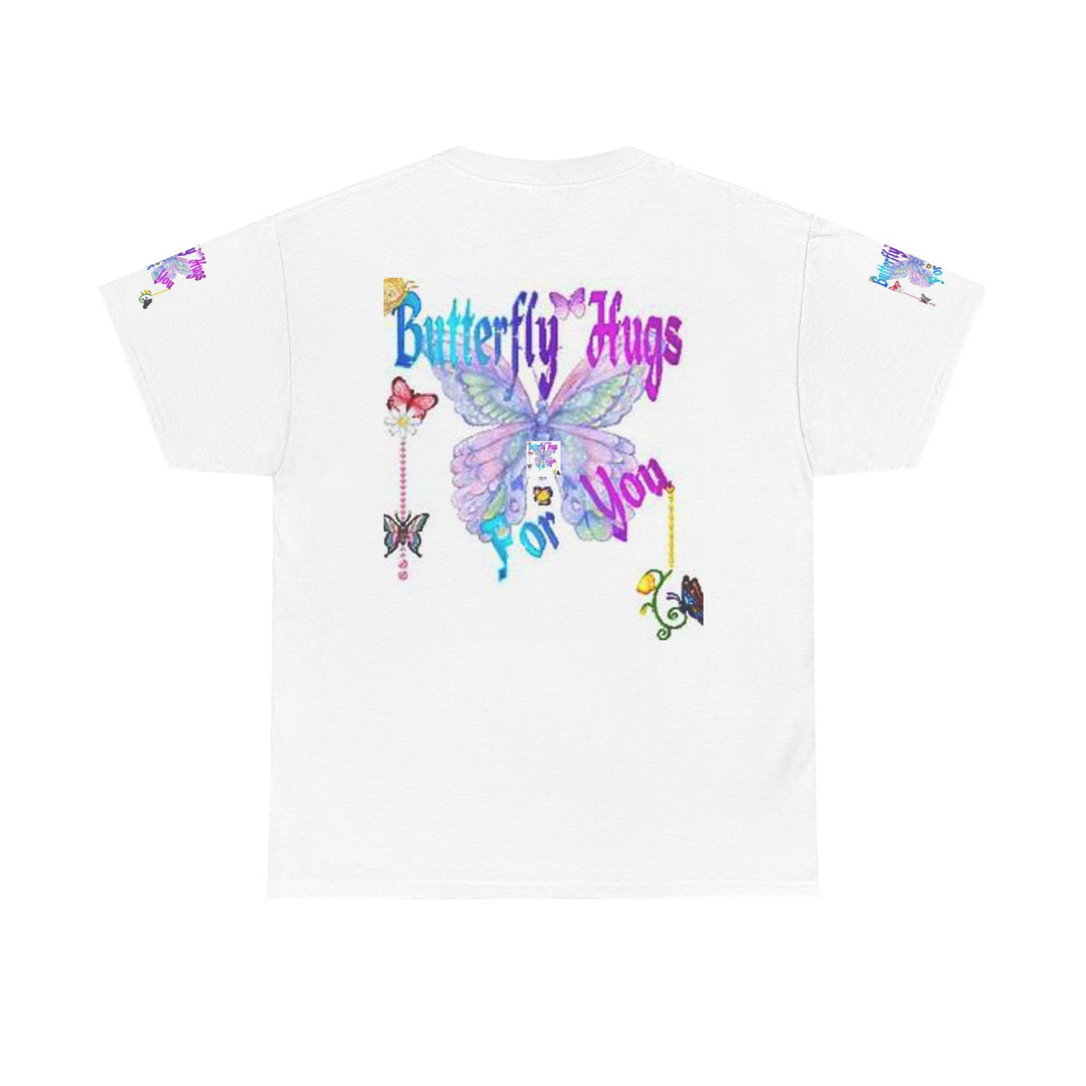 Butterfly Hugs Tee — Pastel Butterfly Graphic Shirt with "Butterfly Hugs For You"