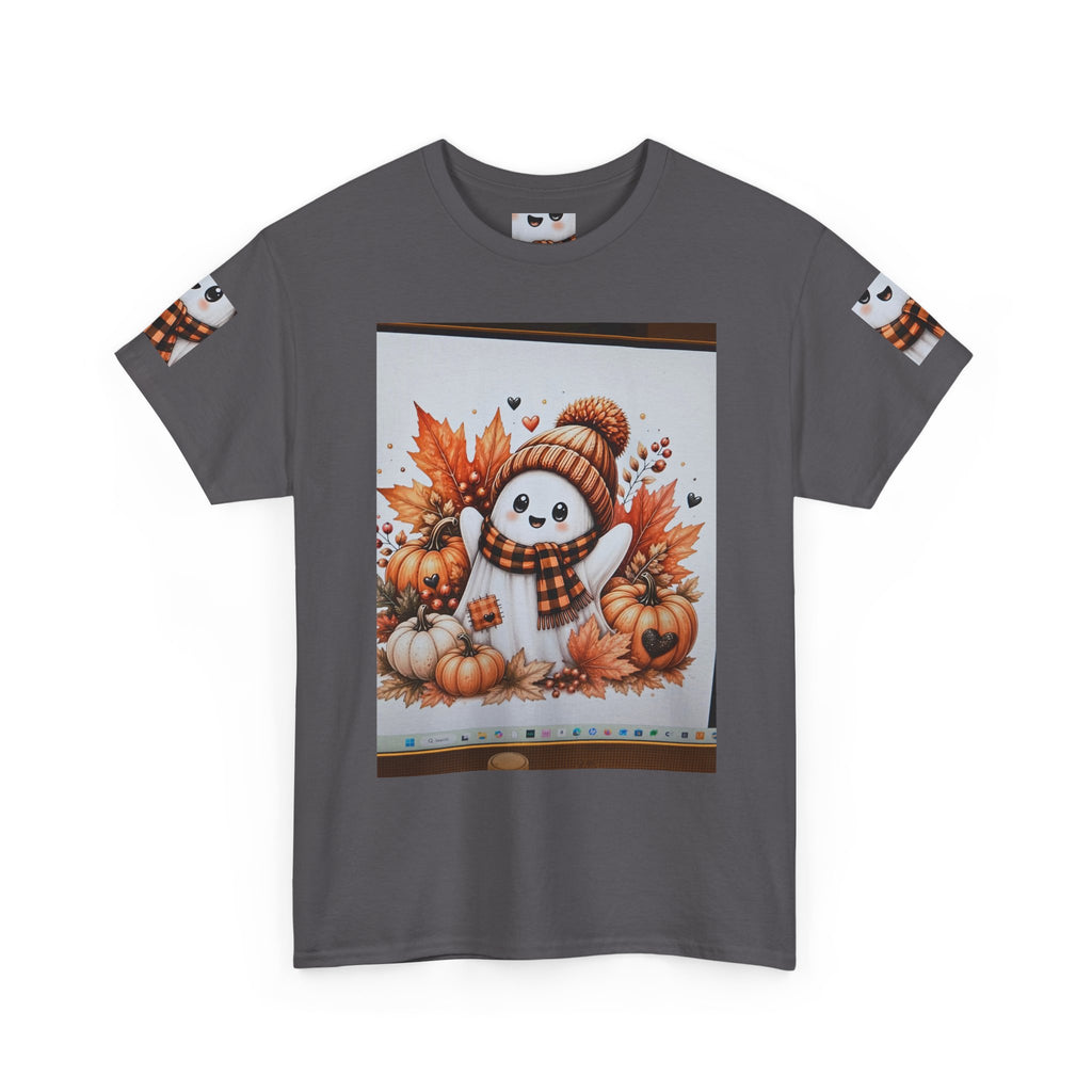 Autumn Snowman Tee — Cute Fall Pumpkin & Leaves Graphic Shirt