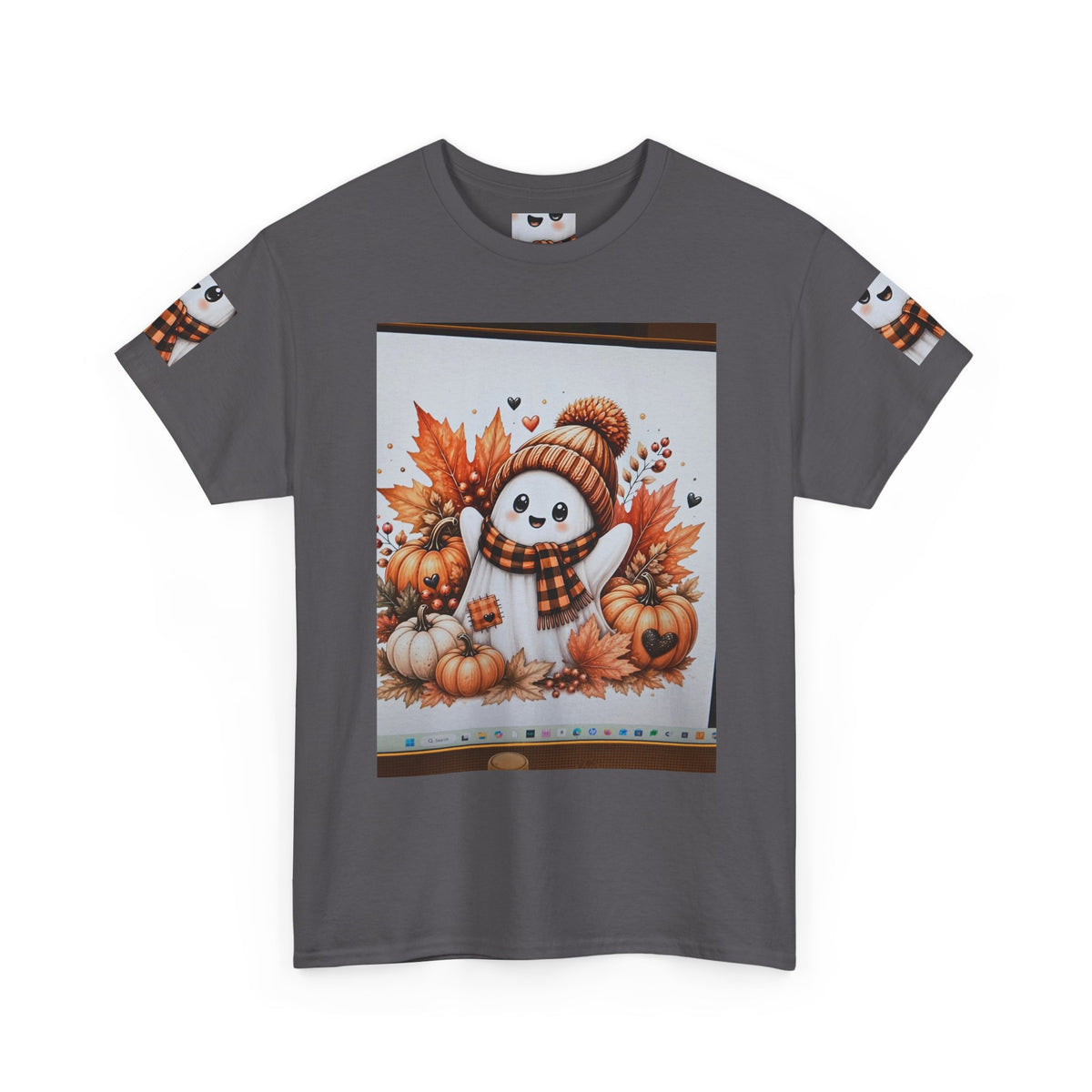 Autumn Snowman Tee — Cute Fall Pumpkin & Leaves Graphic Shirt