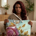 Vintage Rose Weekender Bag — Gold Leaf Floral Travel Tote