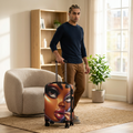 Bold Glam Face Carry-On Suitcase — Lipstick Beauty Print Travel Luggage