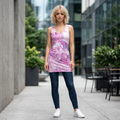 Pink Sparkle Racerback Dress — All-Over Printed Floral Glam