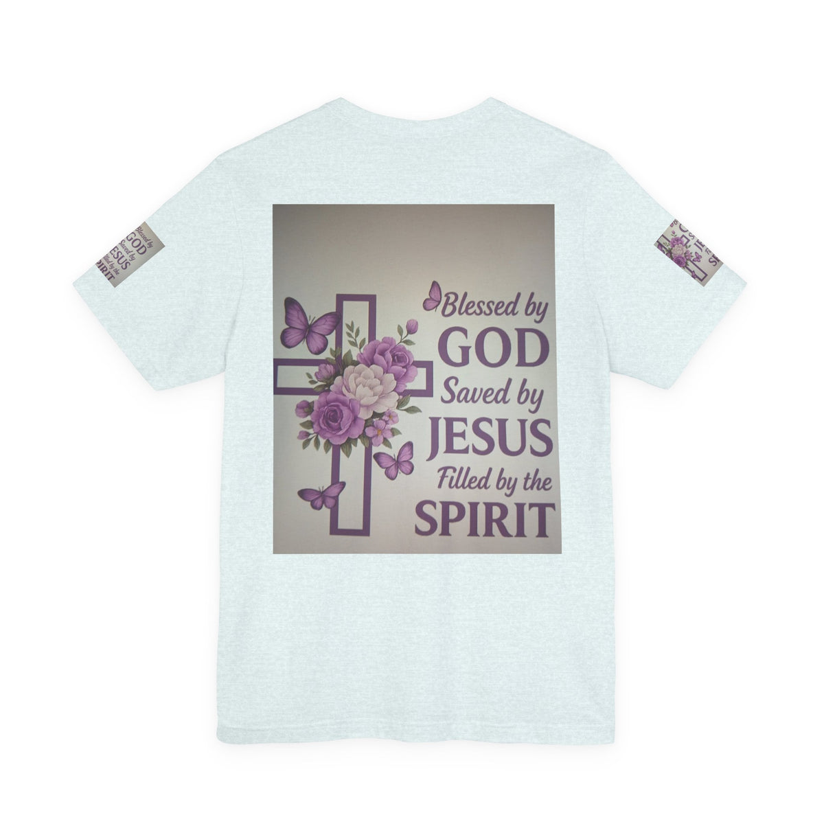 Blessed by God Christian T-Shirt — "Blessed by God, Saved by Jesus, Filled by the Spirit"