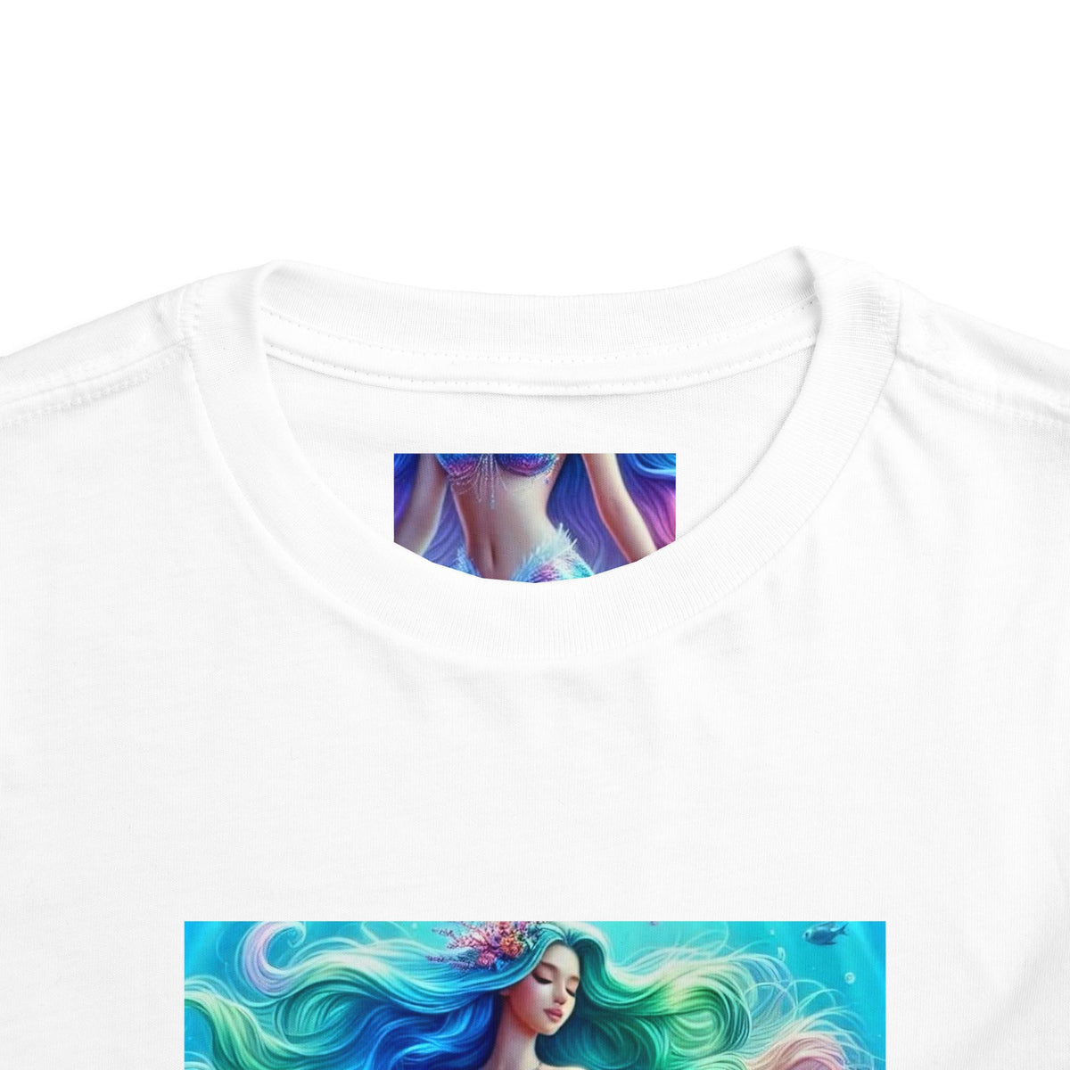 Toddler Mermaid Tee — Colorful Rainbow Sea Princess Short Sleeve Shirt