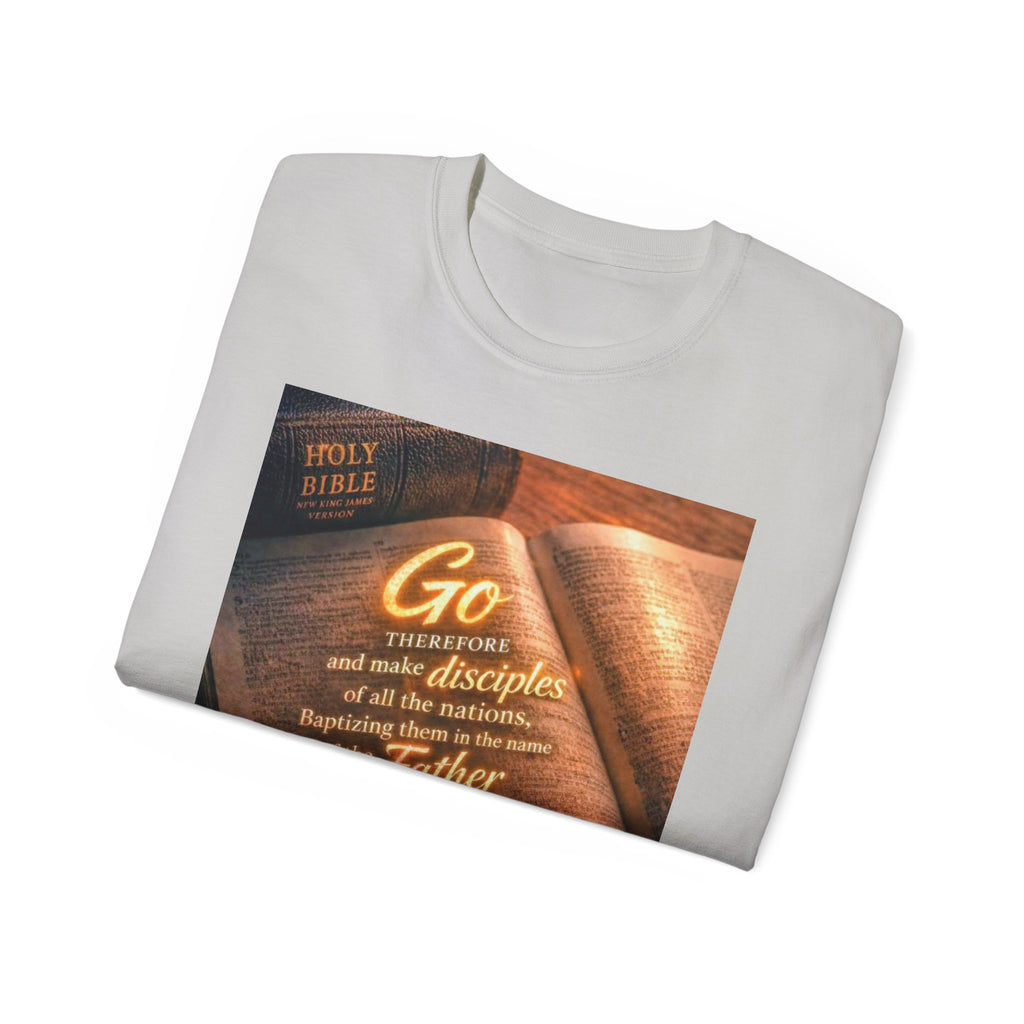 Christian Bible Verse T-Shirt — "Go...make disciples" Inspirational Faith Tee